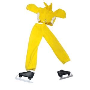 Vintage Yellow & White Jogging Suit for Barbie W/Skates& Tennis Shoes